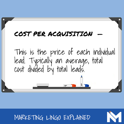 Definition of cost per acquisition for Google AdWords.