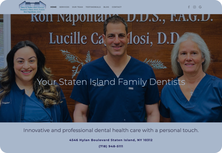 Dental website header