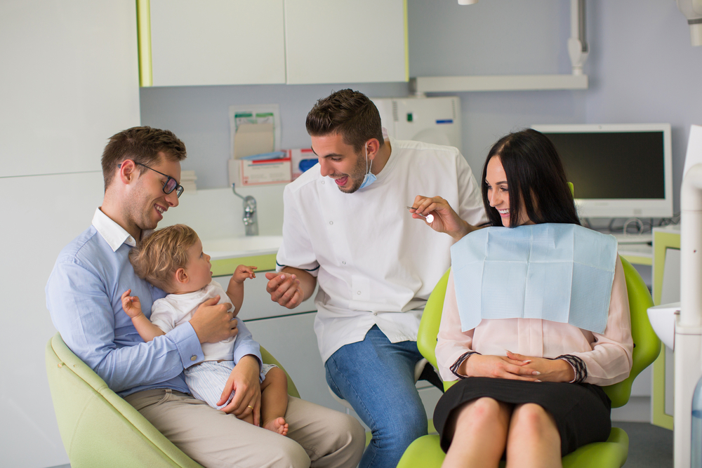 family visiting the dentist